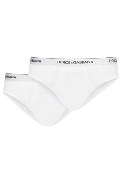 Dolce & Gabbana Underwear Briefs Bi-pack In Bianco Ottico