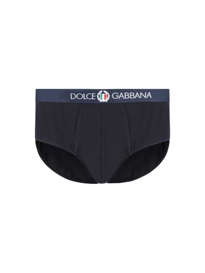 Dolce & Gabbana Men Underwear Briefs In Blue Navy