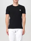 Dolce & Gabbana Tricolor Logo Stretch Cotton T-shirt In Schwarz