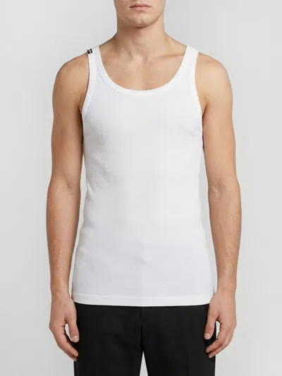 Dolce & Gabbana Ribbed Cotton Tank Top In White