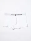 Dolce & Gabbana Two-way-stretch Jersey Regular-fit Boxers With Emblem In Weiss