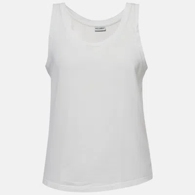 Pre-owned Dolce & Gabbana Underwear White Jersey Sleeveless T-shirt L