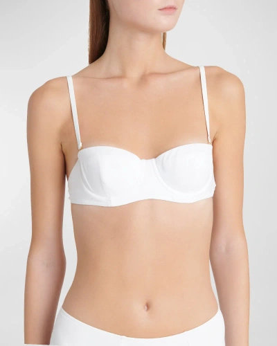 Dolce & Gabbana Underwire Balconette Bikini Top In Opt.white