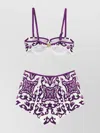Dolce & Gabbana Underwire High-waisted Bikini Adjustable Straps In Purple