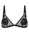 Dolce & Gabbana Floral-motif Triangle Bra In Black
