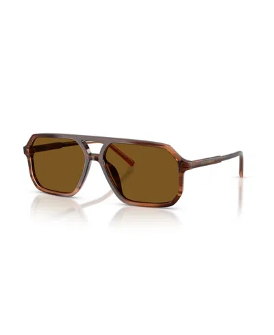 Dolce & Gabbana Unisex Pilot Polarized Sunglasses, Dg4541 In Brown