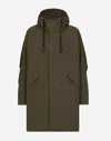 Dolce & Gabbana Unlined Technical Fabric Parka With Hood In グリーン