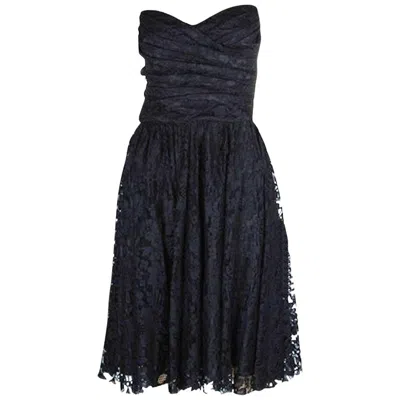 Pre-owned Dolce & Gabbana Unworn  Strapless Black Corset Bustier Lace Cocktail Dress 42