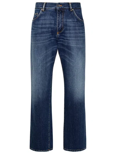 Dolce & Gabbana Blue Cotton Jeans Man