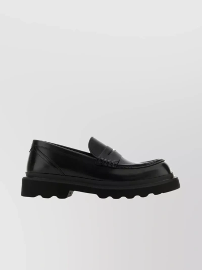 Dolce & Gabbana Urban Trek Leather Loafers In Black
