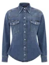 Dolce & Gabbana Used-effect Cotton Denim Shirt In Blue