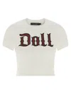 Dolce & Gabbana Graphic Print Cropped Top With Short Sleeves In White