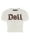 Dolce & Gabbana Graphic Print Cropped Top With Short Sleeves In White