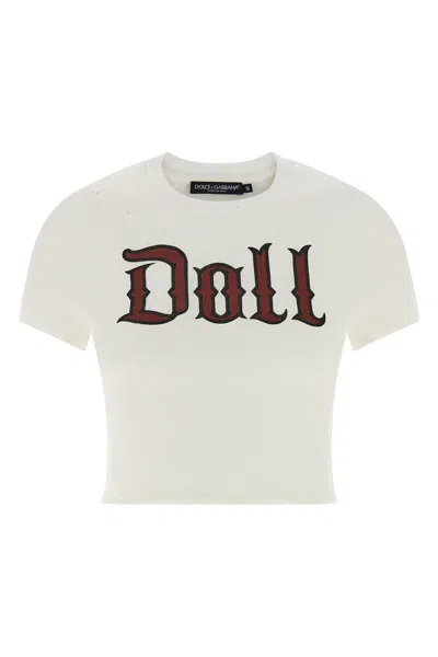 DOLCE & GABBANA USED EFFECT COTTON T-SHIRT