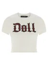 Dolce & Gabbana Graphic Print Cropped Top With Short Sleeves In White