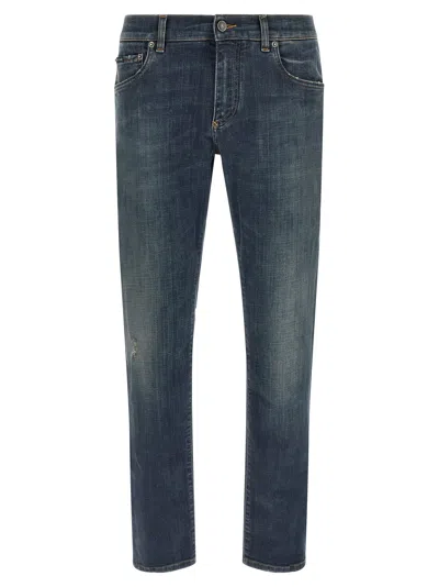 Dolce & Gabbana Used Effect Jeans In Blue