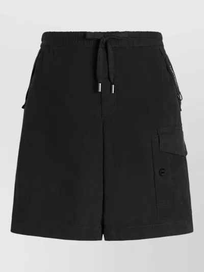 Dolce & Gabbana Utility Shorts Cargo Pockets Button Detail In Black