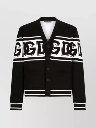 Dolce & Gabbana Oversized Cardigan With Buttons In Black