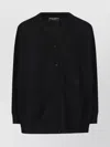 Dolce & Gabbana V-neck Cardigan With Front Pockets And Ribbed Cuffs In Black