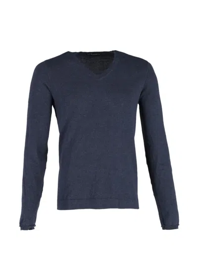 Pre-owned Dolce & Gabbana V-neck Cotton Sweater In Blue