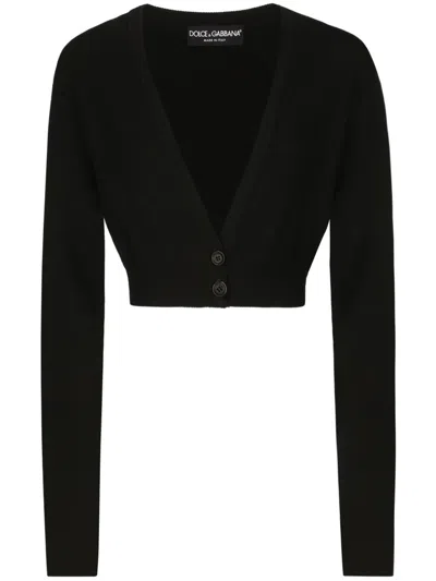 DOLCE & GABBANA V-NECK CROPPED CARDIGAN
