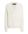 Dolce & Gabbana Wool V-neck Sweater With Dg Embroidery In White