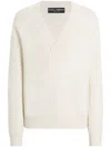Dolce & Gabbana Wool V-neck Sweater With Dg Embroidery In White
