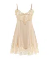 Dolce & Gabbana Lace Trim Spaghetti Strap Dress In Pink