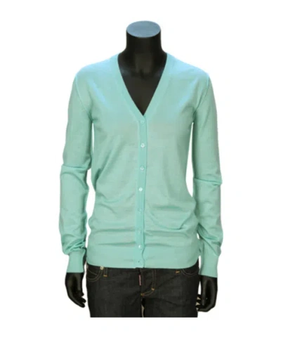 Dolce & Gabbana V-neck Long-sleeved Knitted Shirt In Green