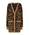 Dolce & Gabbana Leopard-print V-neck Cardigan In Brown