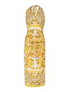 Dolce & Gabbana Majolica Silk-blend Midi Dress In Amarillo