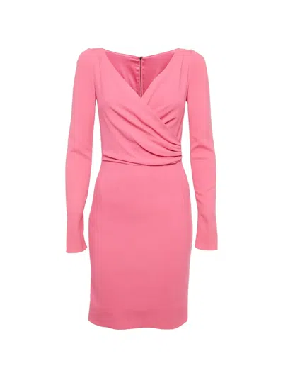 Pre-owned Dolce & Gabbana V-neck Mini Dress In Pink
