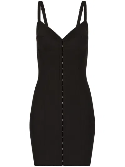 Dolce & Gabbana Minikleid Mit V-ausschnitt In Black