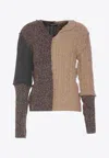 Dolce & Gabbana Asymmetric-neck Patchwork-design Jumper In Multicolor