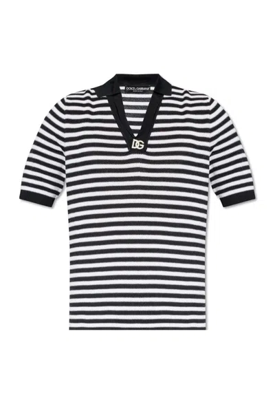 DOLCE & GABBANA V-NECK POLO SHIRT