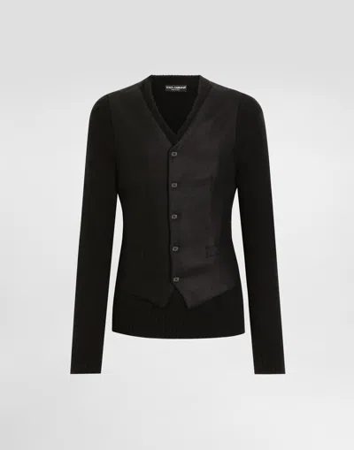 Dolce & Gabbana V-neck Pullover In Black