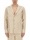 Dolce & Gabbana Long Sleeve Linen Shirt In Neutral