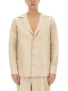 Dolce & Gabbana Long Sleeve Linen Shirt In Neutral