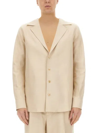 Dolce & Gabbana V-neck Shirt In Beige