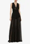 Dolce & Gabbana Pleated Semi-sheer Gown In Black