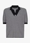 Dolce & Gabbana V-neck Polo Shirt In Monochrome