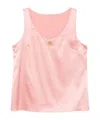 Dolce & Gabbana Logo-plaque Satin Top In Pink