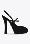 Dolce & Gabbana Vally 105 Satin Slingback Pumps In Black