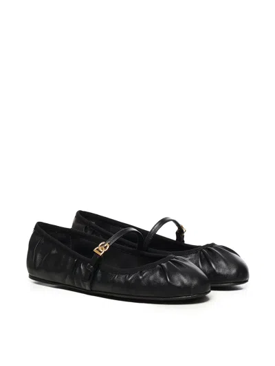 DOLCE & GABBANA DOLCE & GABBANA VALLY BLACK BALLERINAS