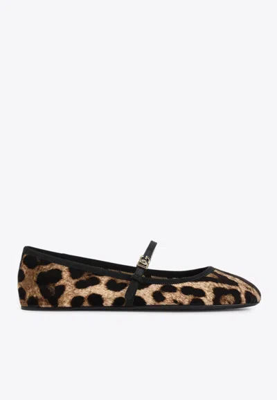 DOLCE & GABBANA VALLY LEOPARD PRINT BALLET FLATS