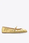 Dolce & Gabbana Nappa Mordore Ballet Flats In Gold
