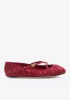 Dolce & Gabbana Satin Ballerina In Red