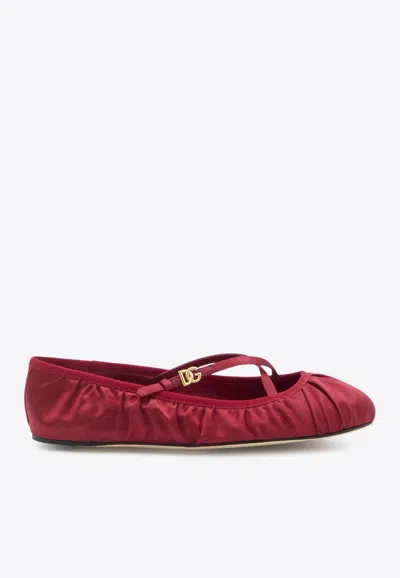 DOLCE & GABBANA VALLY SATIN BALLET FLATS