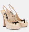 Dolce & Gabbana Vally Satin Platform Slingback Pumps In Beige