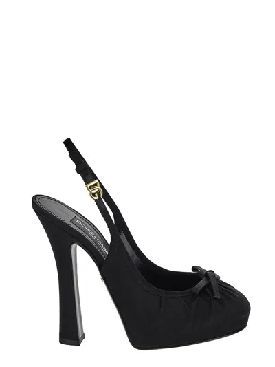 DOLCE & GABBANA VALLY SATIN SLINGBACKS